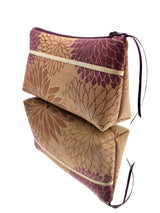 Trousses S,M,L  motif kiku beige/doré violet