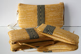pochettes S,M,L - série "yellow leaf" chevron
