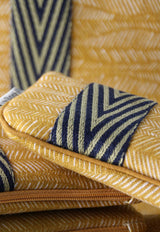 pochettes S,M,L - série "yellow leaf" chevron