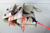 Pochettes S, M, L - série "white KOI " motif japonais traditionnel