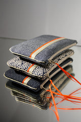 Pochettes S,M,L - Motifs traditionnels japonais - Doré / Orange