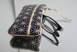 Étui Lunettes - New Dark Indigo Motif Asanoha