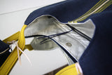Sac Kumi "zen" - Tissu japonais indigo foncé/surpiqué jaune