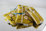 Pochettes S,M,L - Motif Sakura Moutarde