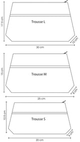 Trousses S,M,L - Motif Sakura - Bleu