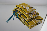 Pochettes S,M,L - Motif Sakura Moutarde