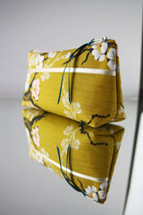 Trousses S,M,L - Motif Sakura - Moutarde
