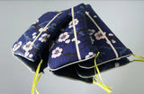 Pochettes S,M,L - Motif Sakura Bleu