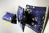 Trousses S,M,L - Motif Sakura - Bleu