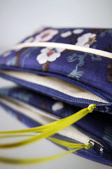 Trousses S,M,L - Motif Sakura - Bleu
