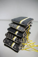 Pochettes M - Motifs traditionnels japonais - Irisé/Jaune