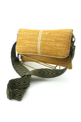 Sac Geisha - Motif Yellow Leaf - Bandoulière chevron réglable