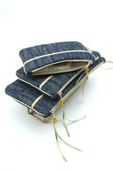 Pochettes S,M,L - Motif Blue Leaf
