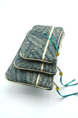 Pochettes S,M,L - Motif Green Leaf
