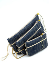 Pochettes S,M,L - Motif Blue Leaf