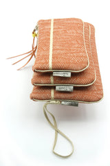 Pochettes S,M,L - Motif Terracotta Leaf