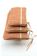 Pochettes S,M,L - Motif Terracotta Leaf