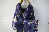 sac "Kumi" avec pochette - motif sakura bleu