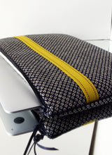 Pochette ordinateur mac -  motif shibori - tissu traditionnel japonais