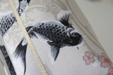 Trousses S,M,L - série " white Koi " - Tissu japonais