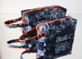 Trousse carrée "père & fils" - motif TIGRE - tissu japonais